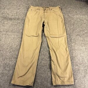 Duluth Trading Pants Mens 34x31 Brown Flex Fire Hose Relaxed Fit Workwear